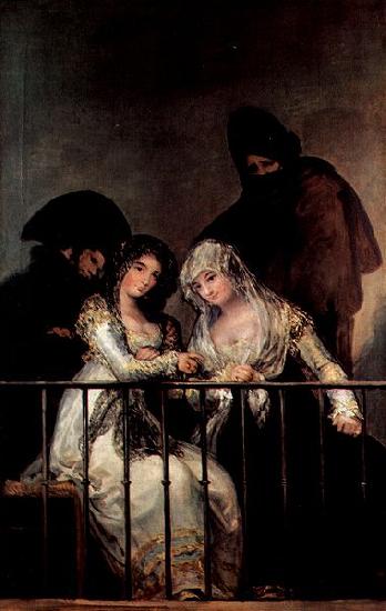 Francisco de Goya Majas on a Balcony oil painting image